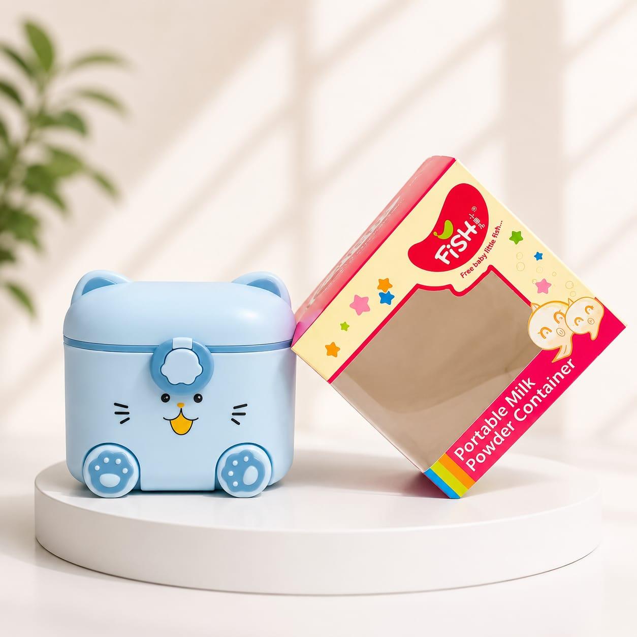 FISH Portable Milk Powder Container - Cute Cat Formula Dispenser