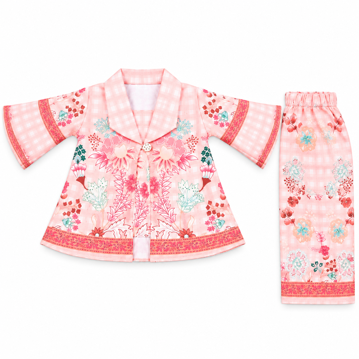 Floral Print Baby Girl Shirt & Trouser Set – Bell Sleeve 2 Piece Outfit